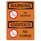 Signmission OSHA WARNING Sign, No Smoking, 10in X 7in Decal, 7" W, 10" L, Landscape, OS-WS-D-710-L-12716 OS-WS-D-710-L-12716 - alternate 1